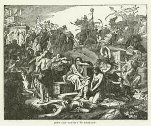 Joden als gevangenen naar Babylon geleid