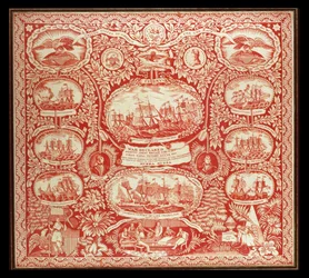 Zakdoek ter herdenking van de overwinningen van de Oorlog van 1812, c.1815