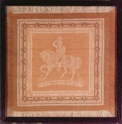 Zakdoek met George Washington (1732-99) te paard, 1876