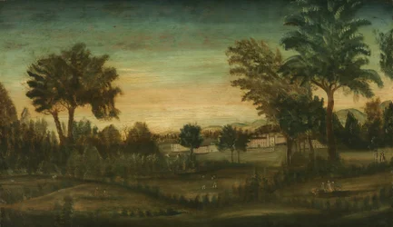 Landschap met gebouwen, eind 18e eeuw
