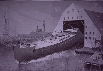 Lancering van USS Maine, acht jaar voordat het werd gezonken