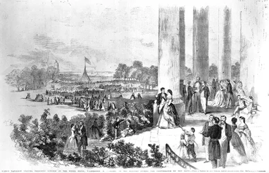 Lincolns receptie in het Witte Huis voor keizer Napoleon (1808-73) uit Frank Leslies Illustrated Newspaper 17 augustus 1861