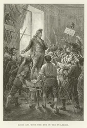 Lodewijk XVI met de menigte in de Tuilerieën