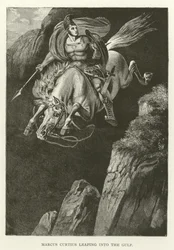 Marcus Curtius springt in de kloof