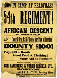 Nu in kamp in Readville! 54e Regiment!, ca. 1863