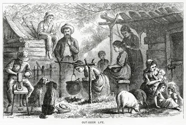 Buitenleven, illustratie voor een verhaal, Een Gemeenschap van Verschoppelingen, uit Appletons Journal, 23 maart 1872