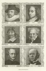 Filosofen, Lord Bacon, Pascal, Descartes, Schopenhauer, John Stuart Mill, Herbert Spencer