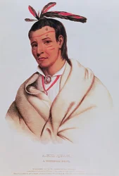 Portret van A-Mis-Quam, een Winnebago dappere