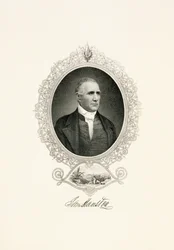 Portret van Sam Houston met een stadsgezicht, ca. 1855-ca. 1860
