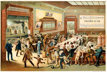 Poster die Great Atlantic & Pacific Tea Co. adverteert, 1886