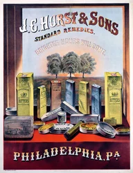 Poster die J.E. Hurst & Sons Standard Remedies adverteert - Brighter Hours will Come