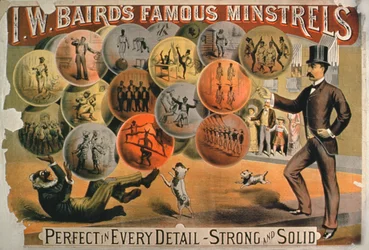 Poster voor I. W. Bairds beroemde minstrelen