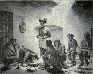 Bidden voor Regen, ca. 1880 (gravure)