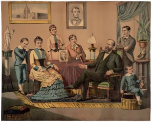 President Garfield en familie, gepubliceerd 1882