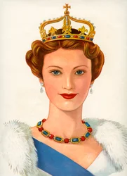 Koningin met een koninklijke kroon