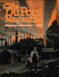 Een Spoorbrug Opheffen met Dynamiet, vooromslag van het DuPont Magazine, januari-februari 1922