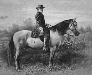 Robert E. Lee (1807-70) op zijn oorlogspaard 
