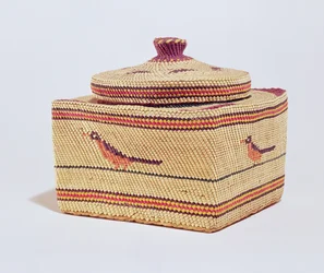 Salish mand met vogels, van de Noordwestkust