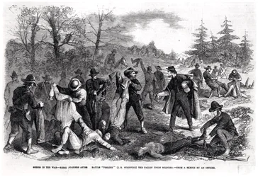 Scènes in de oorlog: Rebellen soldaten na de slag 