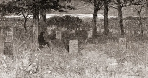 Soldatengraven op Arlington National Cemetery, Arlington County, Virginia, in de 19e eeuw, uit 