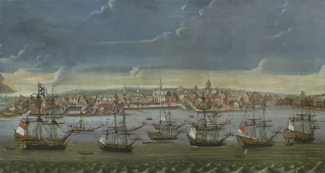 Zuidoostelijk uitzicht op de stad New York, ca. 1756-7