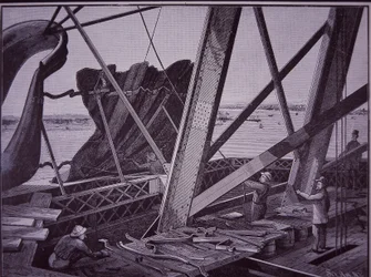 Vrijheidsbeeld, de bouw afgebeeld door Scientific American