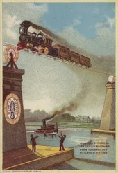 Stoomtrein over rivier