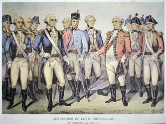 Overgave van Lord Cornwallis in Yorktown, Virginia