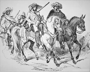 Texas Rangers tijdens de periode van de Texas Republiek (1836-45) 1842