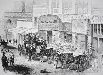 De Butterfield Overland Mail Coach, gepubliceerd in Harper