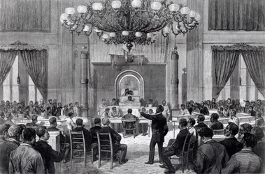 De Nationale Conventie van Kleurlingen in zitting, Nashville, Tennessee, 5-7 april 1876, uit 