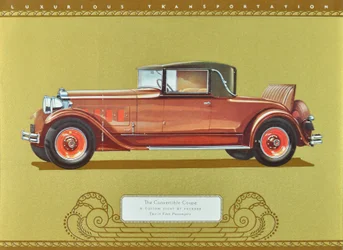 De Convertible Coupe, een Custom Eight van Packard, gepubliceerd in 1930 (kleurenlitho)