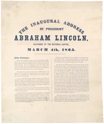 De inaugurele rede van president Abraham Lincoln, uitgesproken in het Nationale Capitool op 4 maart 1865