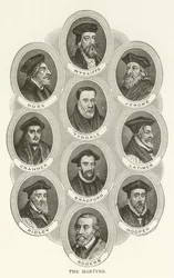 De Martelaren, Wycliffe, Huss, Jerome, Tyndale, Cranmer, Latimer, Bradford, Ridley, Hooper, Rogers