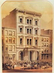 De New York Stock Exchange, gegraveerd door The Major and Knapp Co., uitgegeven door Edmond Parsloe, New York, 1870