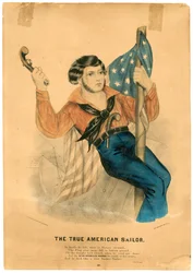 De ware Amerikaanse zeeman, ca. 1838-56 (kleur litho)