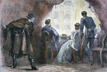 De moord op Abraham Lincoln (1809-65) in de loge van Ford