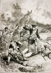 De dood van majoor John Pitcairn van de Britse mariniers bij de Slag om Bunker Hill