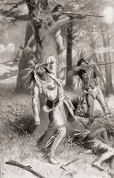 De dood van Tecumseh tijdens de Slag bij de Theems, 5 oktober