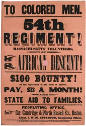 Aan Gekleurde Mannen. 54e Regiment! Massachusetts Vrijwilligers, Van Afrikaanse Afkomst, 1863