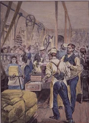 Amerikaanse textielindustrie, textielfabriek in het Noorden, ca. 1870