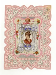 Victoriaanse dame op kaart