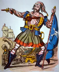 Victoriaanse voorstelling van een piraat