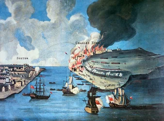 Uitzicht op Boston en de Slag bij Bunker Hill