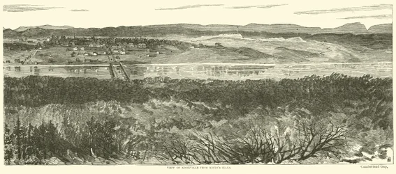 Uitzicht op Knoxville vanaf Keiths Hills, november 1863