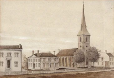 Gezicht op Petersburg, Virginia (aquarel op papier)
