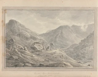Uitzichten in Engeland, Schotland en Wales: Bowdar Stone Borrowdale, 30 augustus 1802