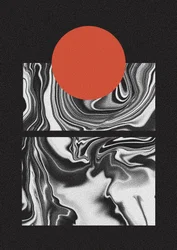 Red Sun Marble Flow