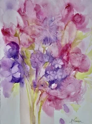 Dromerige bloemen in aquarel