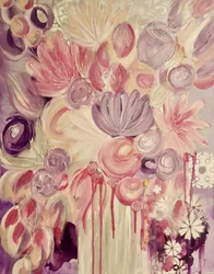 Zachtroze en paarse bloemen